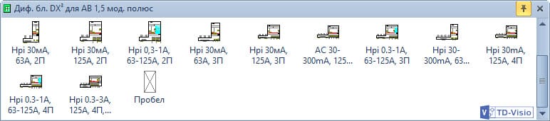 Трафарет Visio - дифференциальные блоки DX³ для АВ с полюсом 1,5 модуля. Шаблоны Visio - дифференциальные блоки DX³ для АВ с полюсом 1,5 модуля.