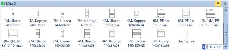 Трафарет Visio - щитки Mini S. Шаблоны Visio - щитки Mini S.
