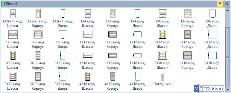 Трафарет Visio - щитки Plexo 3. Шаблоны Visio - щитки Plexo 3.