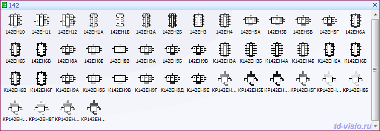 Микросхемы серии 142 Трафарет Visio - Микросхемы серии 142
