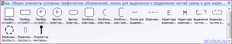 Общие элементы условных графических обозначений, линии для выделения и разделения частей схемы и для экранирования. Фигуры (трафареты) Visio: Общие элементы условных графических обозначений, линии для выделения и разделения частей схемы и для экранирования.