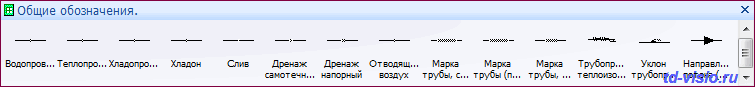 Общие обозначения трубопроводов. Фигуры Visio - общие обозначения трубопроводов.