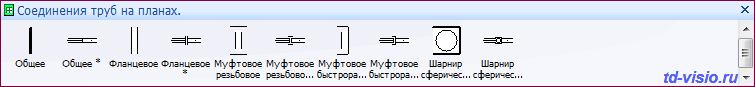 Соединения труб на планах. Фигуры Visio - соединения труб на планах.