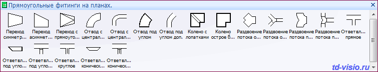 Прямоугольные фитинги на планах. Фигуры Visio - Прямоугольные фитинги на планах.