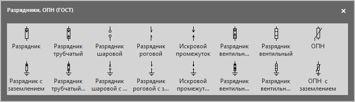 Трафарет Visio Разрядники, ОПН. Трафарет Visio Разрядники, ОПН - для выполнения нормальных схем электрических соединений объектов электроэнергетики.