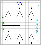 Выпрямитель мостовой 3-фазный.