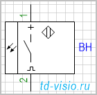 Фотоэлектрический выключатель-излучатель, с питанием по постоянному току, 2 вывода