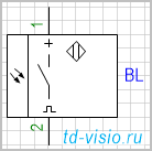 Фотоэлектрический выключатель-приемник, с питанием по постоянному току, 2 вывода