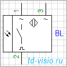 Фотоэлектрический выключатель-приемник, с питанием по переменному току, 3 вывода