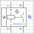 Фотоэлектрический выключатель-приемник, с питанием по постоянному току, 4 вывода