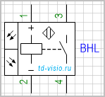 Фотоэлектрический выключатель-излучатель/приемник, с питанием по постоянному току, 4 вывода