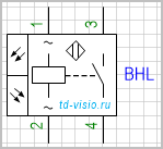 Фотоэлектрический выключатель-излучатель/приемник, с питанием по переменному току, 4 вывода