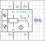 Фотоэлектрический выключатель-излучатель/приемник переключающий, с питанием по переменному току, 5 выводов