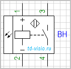 Фотоэлектрический выключатель-излучатель, с питанием по постоянному току, 4 вывода