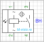 Фотоэлектрический выключатель-излучатель, с питанием по переменному току, 4 вывода