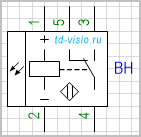 Фотоэлектрический выключатель-излучатель переключающий, с питанием по постоянному току, 5 выводов