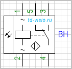 Фотоэлектрический выключатель-излучатель переключающий, с питанием по переменному току, 5 выводов