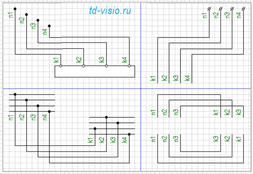 Примеры конфигураций, для символа электрической связи.