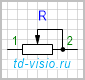 Потенциометр, включенный по схеме реостата
