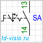 Переключатель 3-позиционный с фиксацией положения, замыкающий