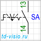 Переключатель 4-позиционный с фиксацией положения, замыкающий.