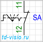 Переключатель 4-позиционный с фиксацией положения, размыкающий.