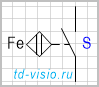 Выключатель бесконтактный, срабатывающий на приближение железа, замыкающий