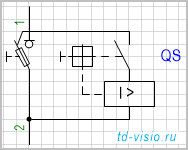 Разъединитель с предохранителями 1-полюсный 2-ходовой
