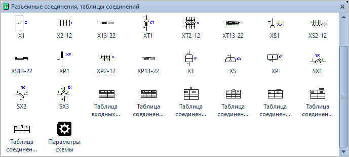 Шаблоны Visio: разъемные соединения, таблицы соединений.