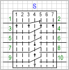 Переключатель на 7 положений, коммутируемых цепей (контактов) 5.
