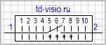 Переключатель на 10 положений, коммутируемых цепей (контактов) 1.