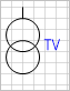 Условное обозначение - трансформатор напряжения 2-х обмоточный.