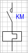 Условное обозначение - контакт контактора с тепловым реле.