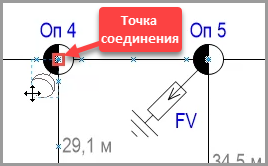 Точка соединения для фигуры Visio светильник.